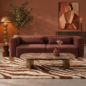 Sofa 4-Osobowa Maya szenil, burgundowa czerwień
