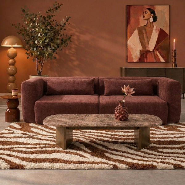 Sofa 4-Osobowa Maya szenil, burgundowa czerwień