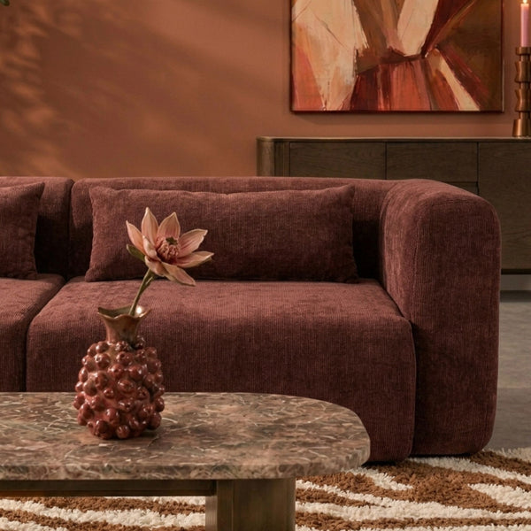 Sofa 4-Osobowa Maya szenil, burgundowa czerwień