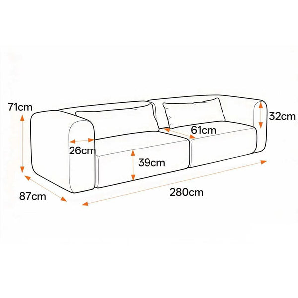 Sofa 4-Osobowa Maya szenil, ochrowożółta