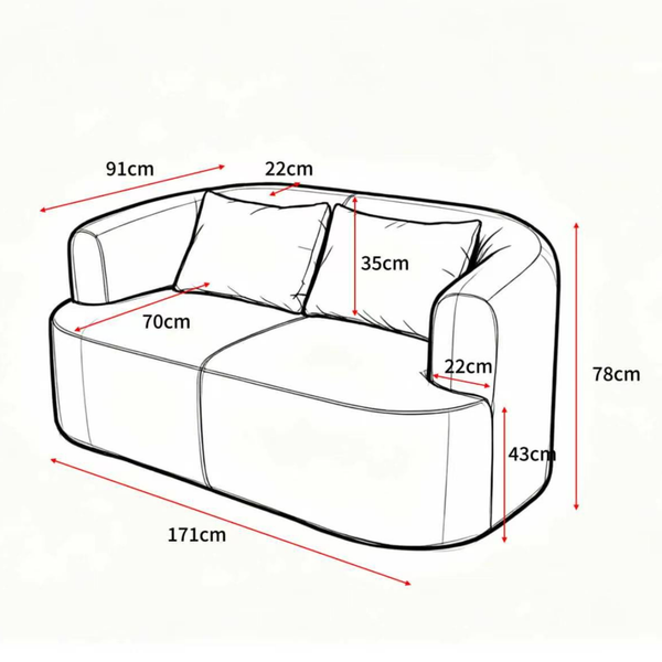 2 Seater Sofa Adele Chenille Brown