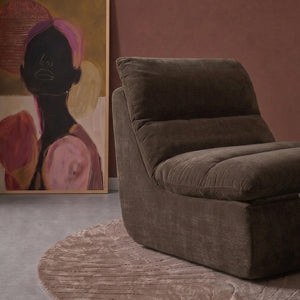 Fauteuil Marley met Hocker Chenille Bruin