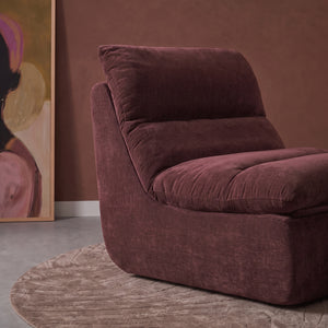 Fauteuil Marley met Hocker Chenille Bordeauxrood
