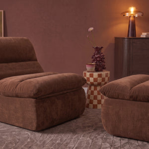 Fauteuil Marley met Hocker Chenille Koper