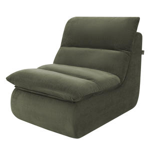 Armchair Marley With Hocker Chenille Sage Green