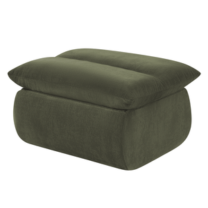 Armchair Marley With Hocker Chenille Sage Green