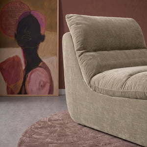 Fauteuil Marley met Hocker Chenille Taupe