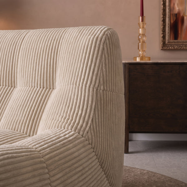 Fauteuil Rave Ribstof Beige