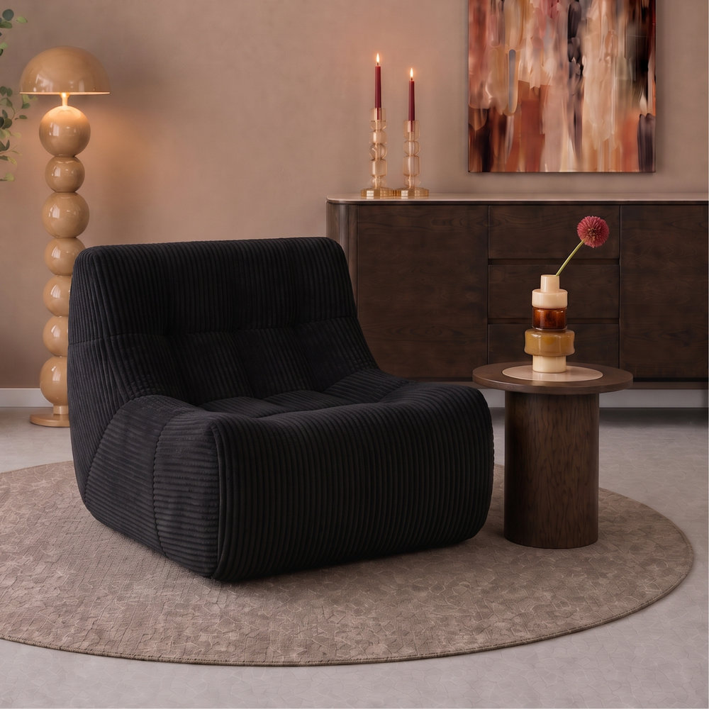 Armchair Rave Ribstof Zwart