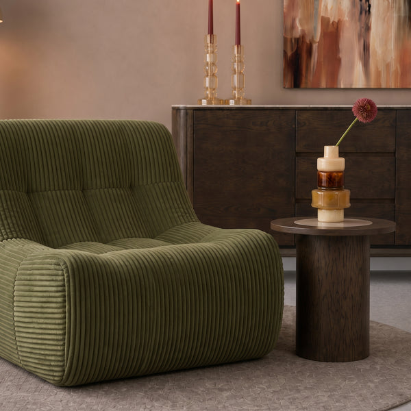 Fauteuil Rave Ribstof Groen