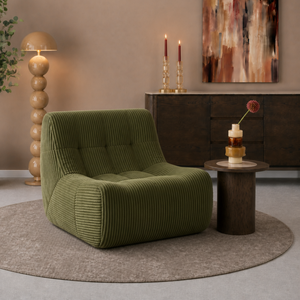 Fauteuil Rave Ribstof Groen