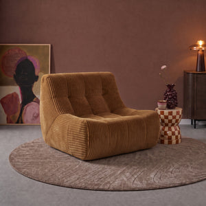 Fauteuil Rave Ribstof Okergeel