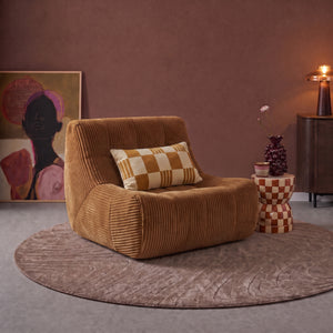 Fauteuil Rave Ribstof Okergeel