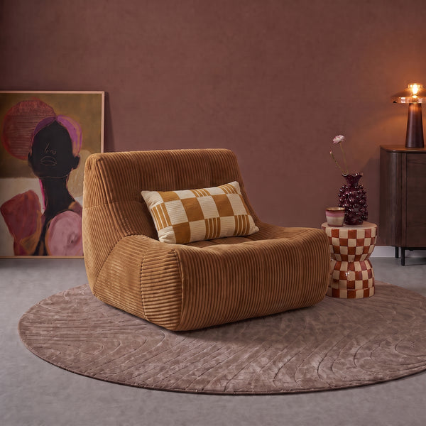 Fauteuil Rave Ribstof Okergeel