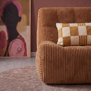 Fauteuil Rave Ribstof Okergeel