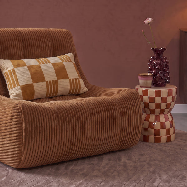 Fauteuil Rave Ribstof Okergeel