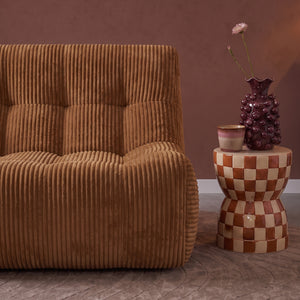 Fauteuil Rave Ribstof Okergeel