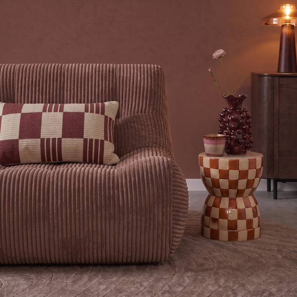 Armchair Rave Ribstof Terracotta/Roze