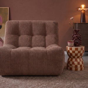 Armchair Rave Ribstof Terracotta/Roze