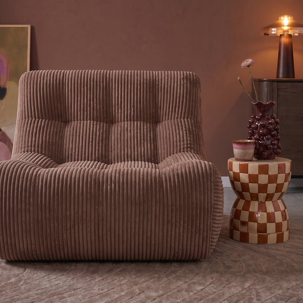 Armchair Rave Ribstof Terracotta/Roze
