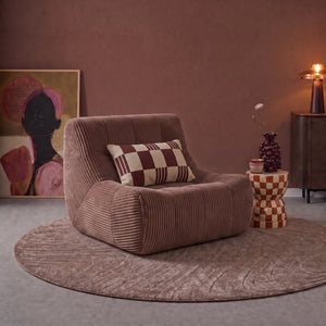 Armchair Rave Ribstof Terracotta/Roze