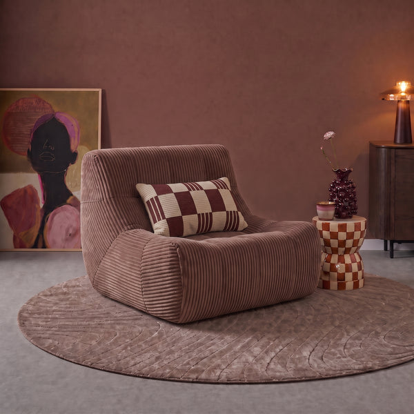 Armchair Rave Ribstof Terracotta/Roze