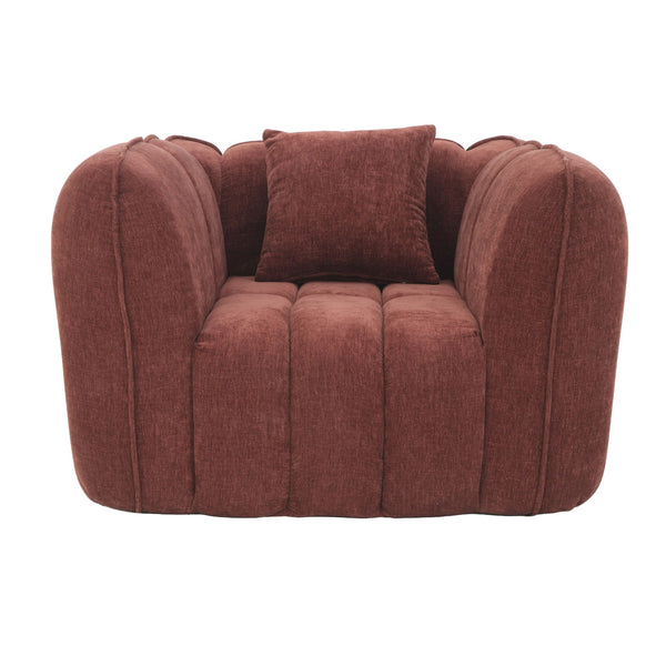 Fauteuil Wave Chenille Rouge Bordeaux