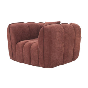 Fauteuil Wave Chenille Rouge Bordeaux