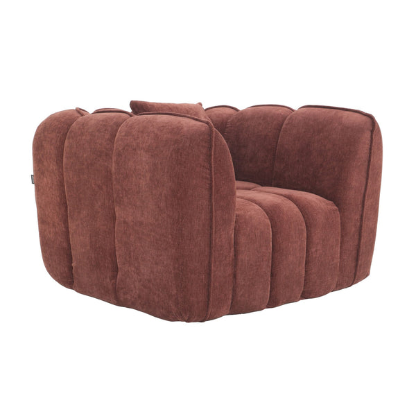 Fauteuil Wave Chenille Rouge Bordeaux