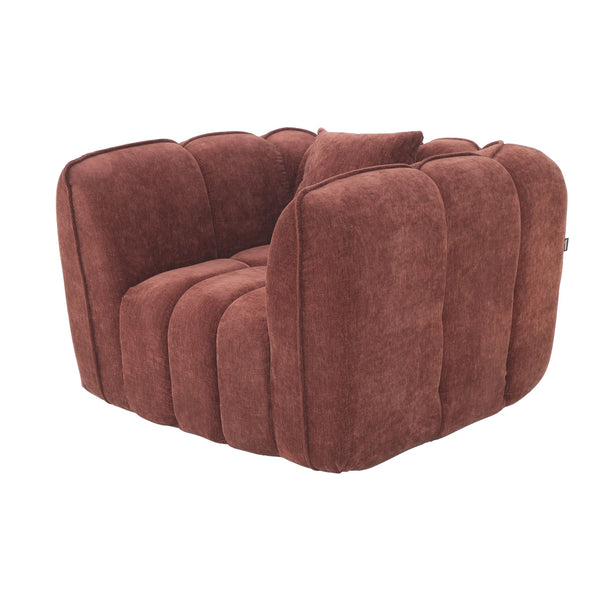 Fauteuil Wave Chenille Rouge Bordeaux