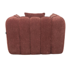 Fauteuil Wave Chenille Rouge Bordeaux