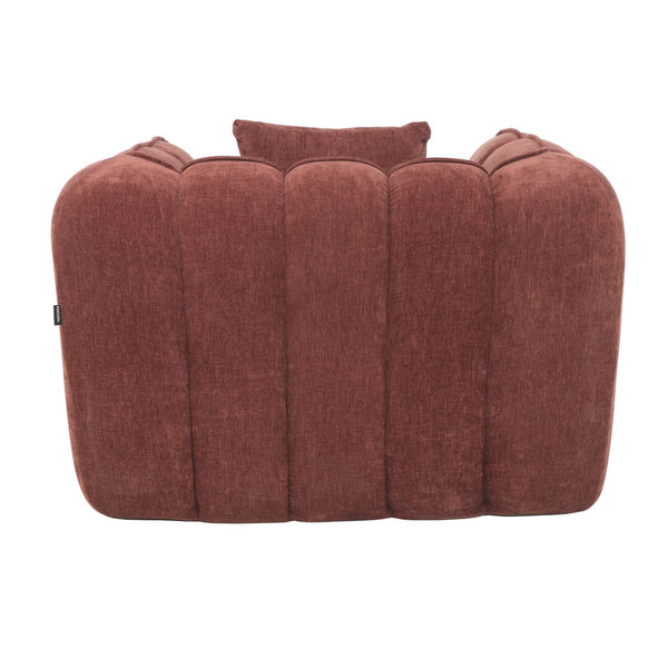 Fauteuil Wave Chenille Rouge Bordeaux