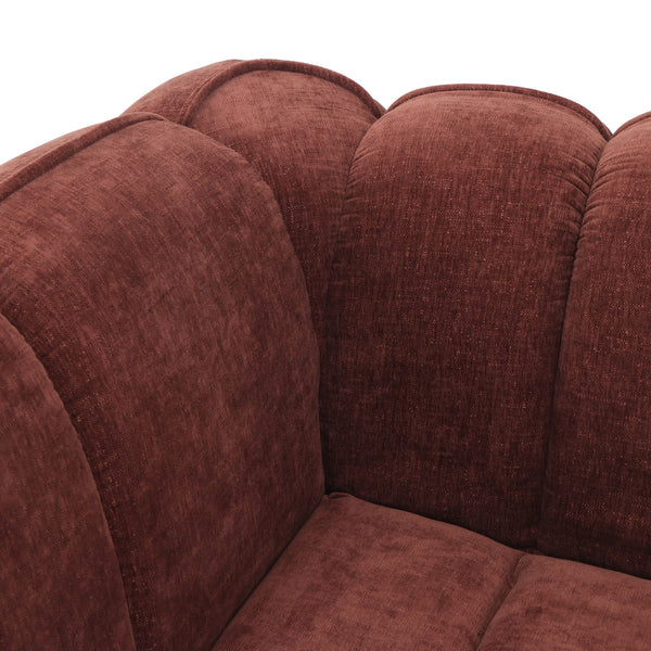 Fauteuil Wave Chenille Rouge Bordeaux