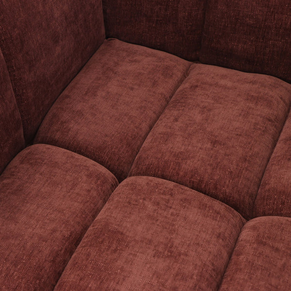 Fauteuil Wave Chenille Rouge Bordeaux