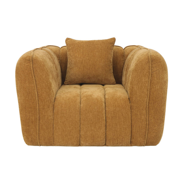 Fauteuil Wave Chenille Okergeel