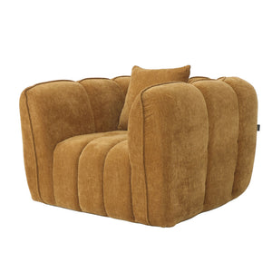 Fauteuil Wave Chenille Okergeel