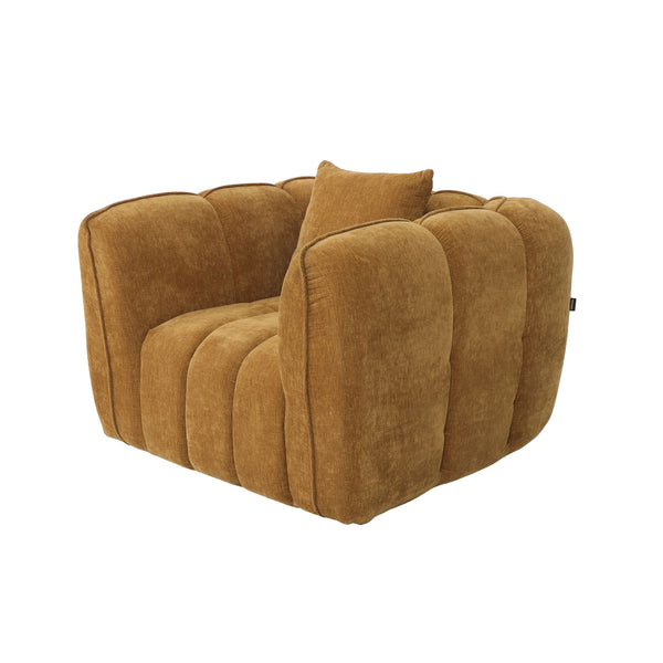 Fauteuil Wave Chenille Okergeel