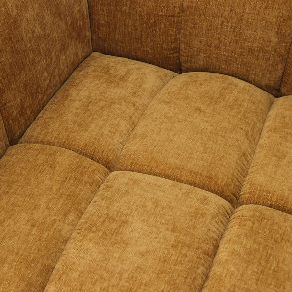 Fauteuil Wave Chenille Okergeel
