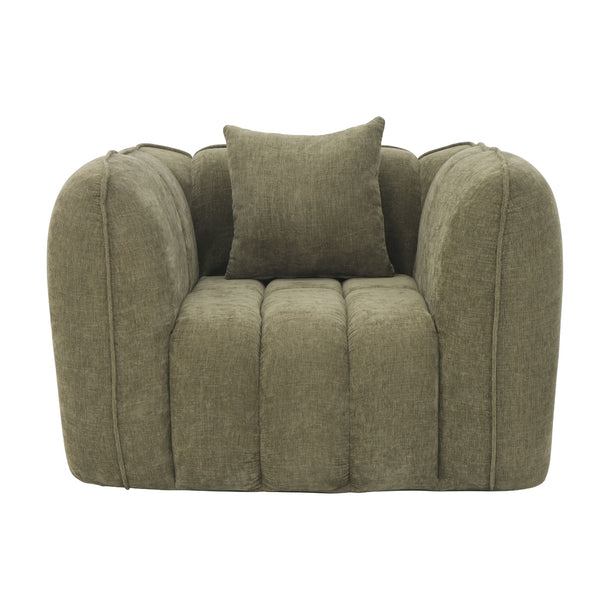 Fauteuil Wave Chenille Okergeel
