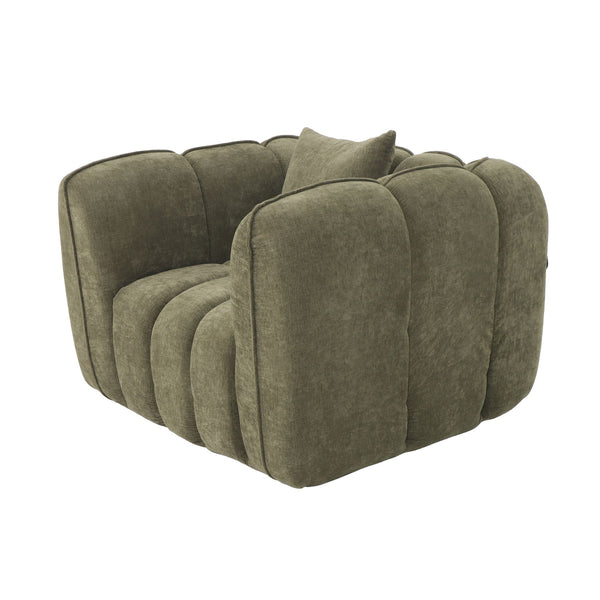 Fauteuil Wave Chenille Okergeel