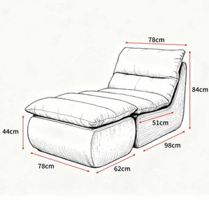 Armchair Marley With Hocker Chenille Brown