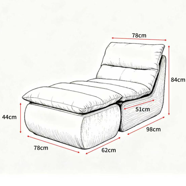 Armchair Marley With Hocker Chenille Brown