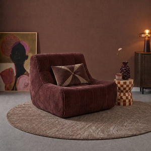 Fauteuil Rave Ribstof Koper