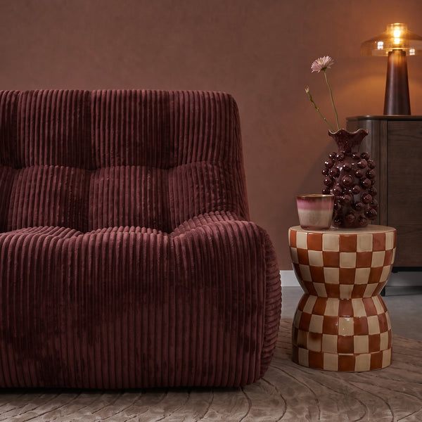 Fauteuil Rave Ribstof Koper