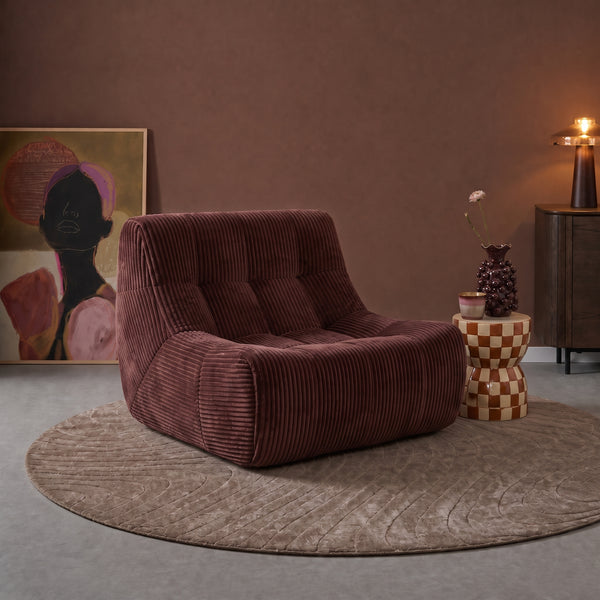 Fauteuil Rave Ribstof Koper