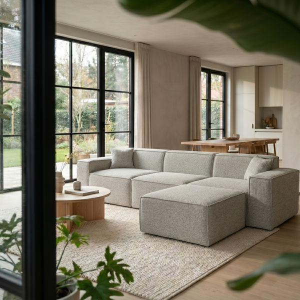 Beat Ecksofa Bouclé Taupe