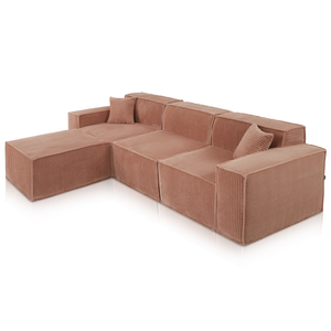 Beat Corner Sofa Corduroy Pink