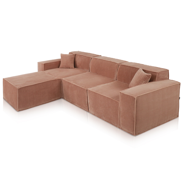 Beat Corner Sofa Corduroy Pink