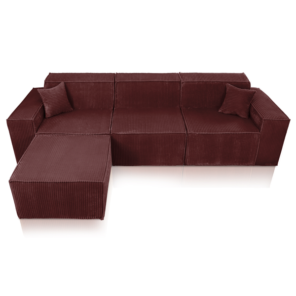 Beat Corner Sofa Corduroy Copper Burgundy