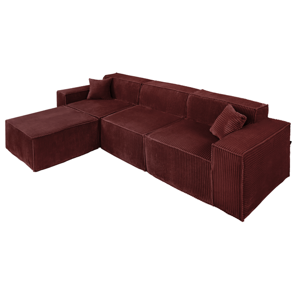 Beat Corner Sofa Corduroy Copper Burgundy